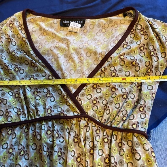 Connected Apparel 70’s Inspired retro green patterned women’s dress size 12 - Picture 4 of 12